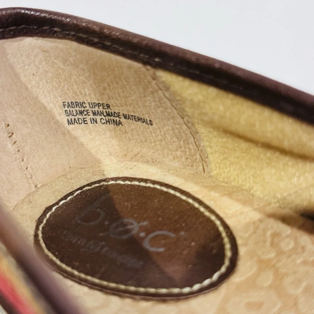 Born Concepts‎ BOC Striped Espadrille Flats Slip On Shoes Women's Size 8 EUC